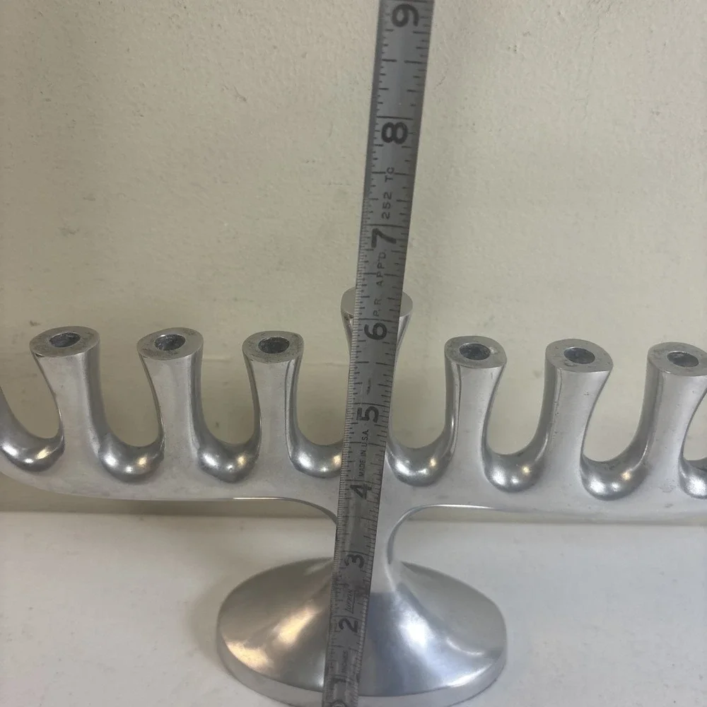 Menora Crate and Barrel Polished Aluminum 11